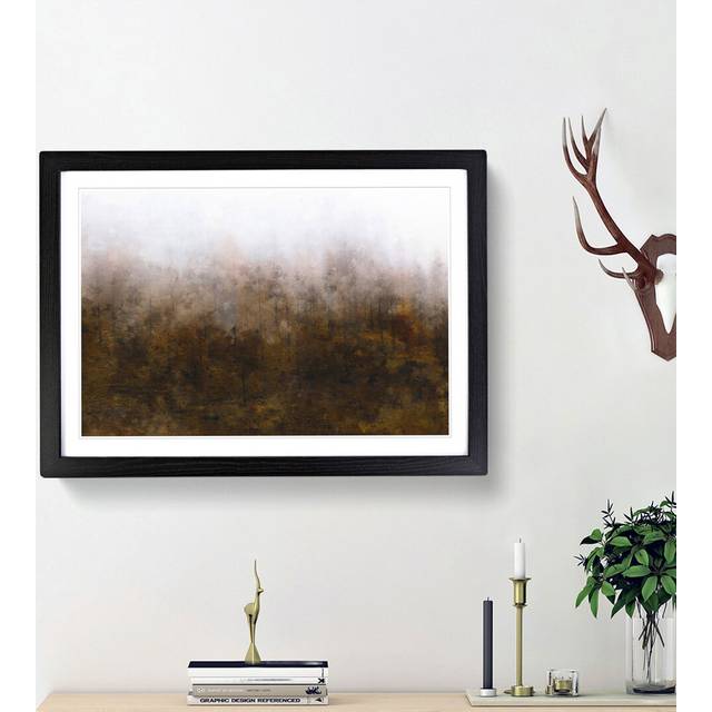 Lappach Forest in Italy - Picture Frame Painting Print - Black Framed (24cm H x 33cm W x 2cm D)