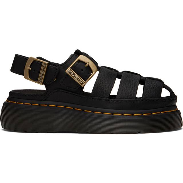 Dr. Martens Black Wrenlie Sandals - Black Grizzly - US 11