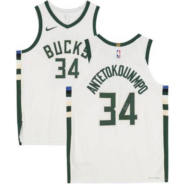Giannis Antetokounmpo Milwaukee Bucks Autographed White Nike Association Edition Authentic Jersey