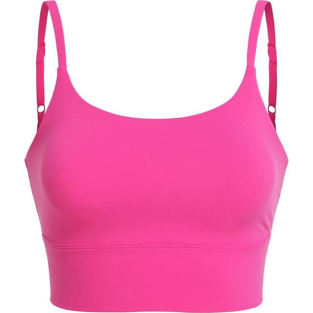 CRZ YOGA Adjustable Longline Sports Bra for Women - V Back Wireless Workout Padded Yoga Camisole Cropped Tank Tops Hibiscus Purple Medium