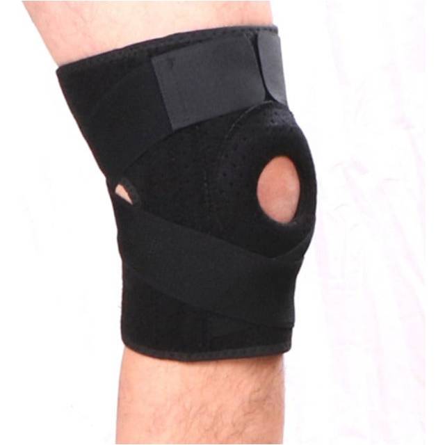 (Blue) Knee Brace With Side Stabilizers Patella Gel Pads For Support