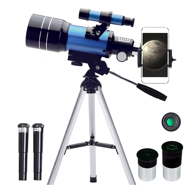 moresk-Top Telescope for Adult Kids,70mm Aperture (15X-150X) Portable Refractor Telescopes for Beginners,300mm Travel Telescope