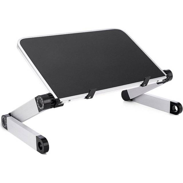 Aluminum Alloy Laptop Portable Foldable Adjustable Laptop Desk Computer Table Stand Tray Notebook PC Folding Desk Table Enlarge black