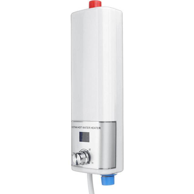 (White) 5500W Electric Tankless Water Heater Instant Hot Under Sink IPX4 Waterproof
