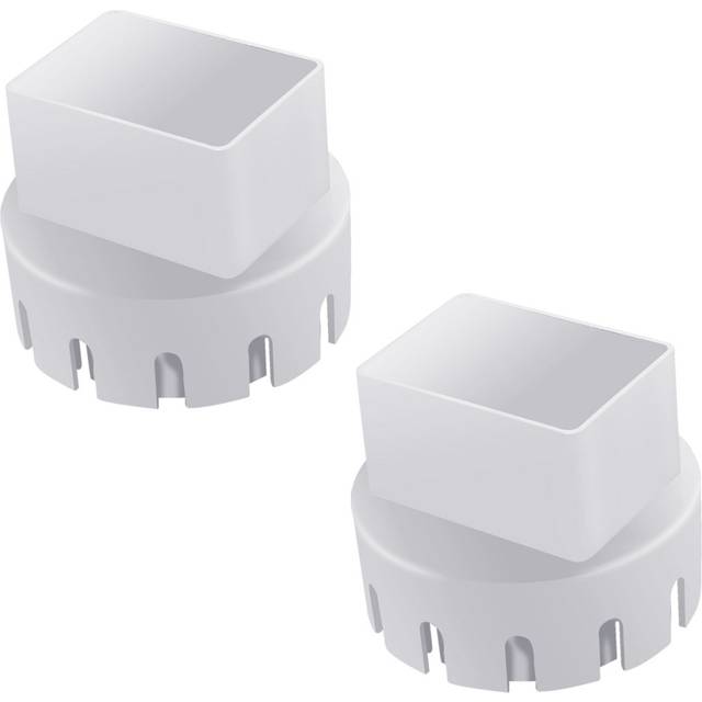 Downspout Adaptor to Drain Pipe, Roof Rain Gutter Downspout Extensions Universal, Downspout Extender,White 2Pack