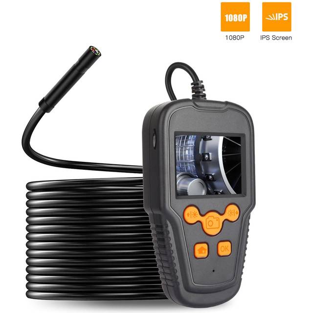 Endoscope Camera 2.4 Inches LCD Screen 1080P  8mm Lens IP68 Handheld Endoscope 8mm lens&2meter