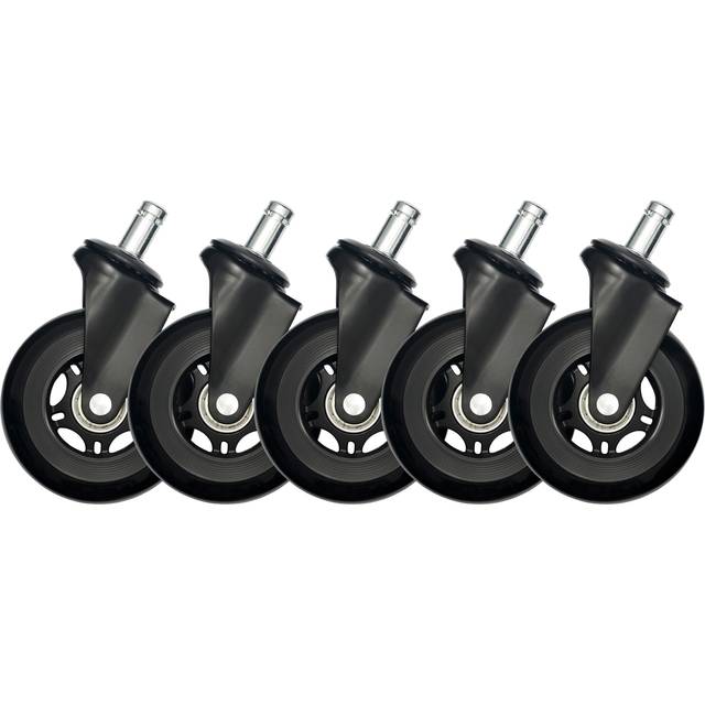 Piranha hjul för gamingstol  5-pack (svarta)