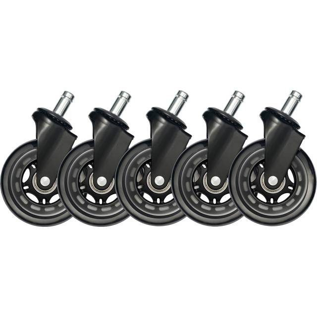 Piranha hjul för gamingstol  5-pack (svarta/transparenta)
