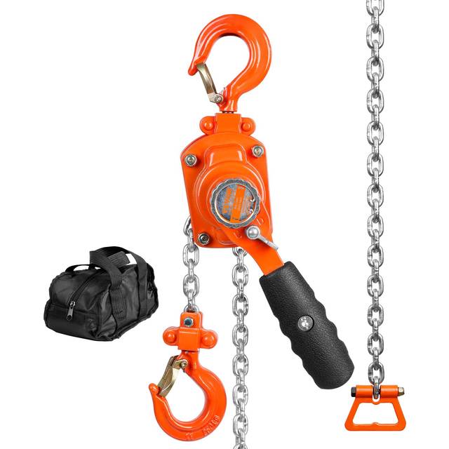VEVOR Manual Lever Chain Hoist  1/4 Ton 550 lbs Capacity 10 FT Come Along  G80 Galvanized Carbon Steel with Weston Double-Pawl Brake  Auto C