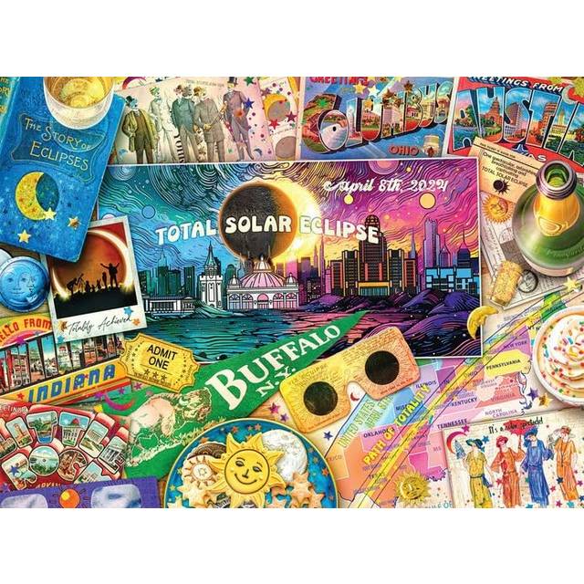 Buffalo Games - Aimee Stewart - Path of Totality - 1000 Piece Solar Eclipse Jigsaw Puzzle for Adults Challenging Puzzle Perfect for Game Nights - Fini