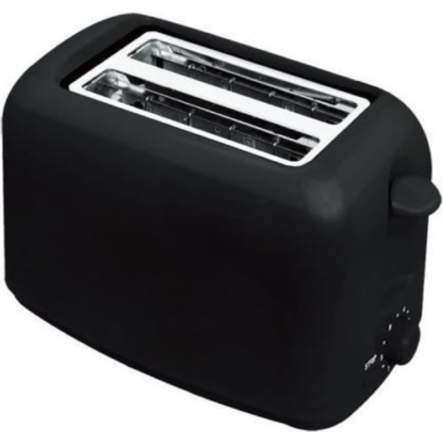 Quest Low wattage 2 slice black toaster