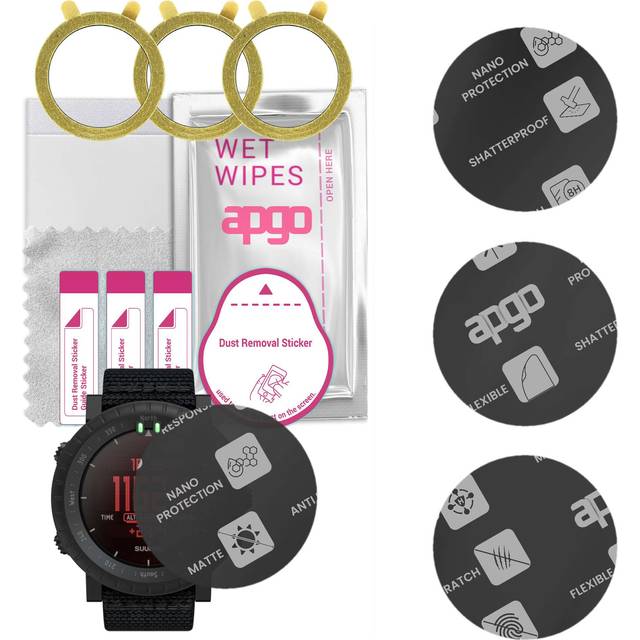 3x apgo MATTE Hybrid Glass Screen Protector for Suunto Core Alpha, tempered glass substitute, non-cracking