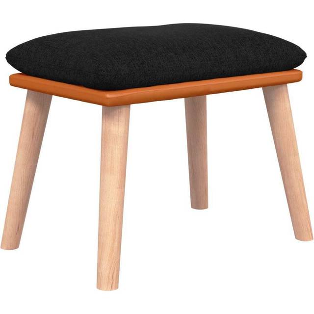 Fotpall svart 45x29,5x35 cm tyg och konstläder