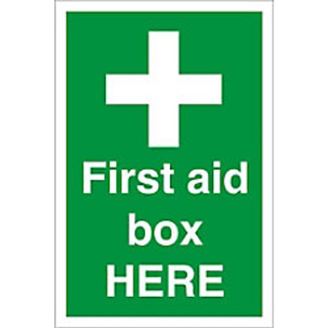 First Aid Sign First Aid Box Freestanding Corrugated Board 60 x 40 cm