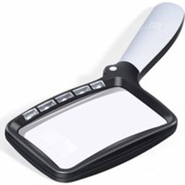 Kaome Rectangular Reading Magnifier with 5 led Lights, 2 Intensity Modes and 2x Magnification for Elderly or Poor Eyesight,Reading Inspection Hobby