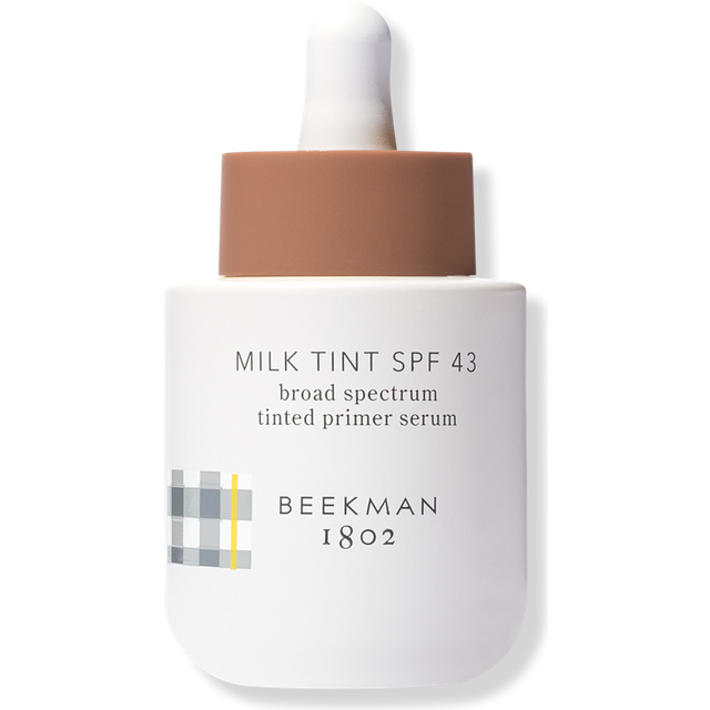 Beekman 1802 Milk Tint Face Primer with SPF 43  Rich - Oxybenzone Free - 1 oz - Tinted Mineral SPF  Makeup Primer & Moisturizer - Blends Sea