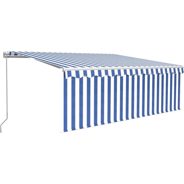 vidaXL Manual Retractable Awning with Blind&LED 4x3m Anthracite
