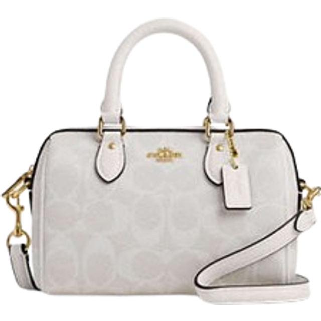 Coach Womens Mini Rowan Crossbody in Signature Canvas Bag - White - One Size