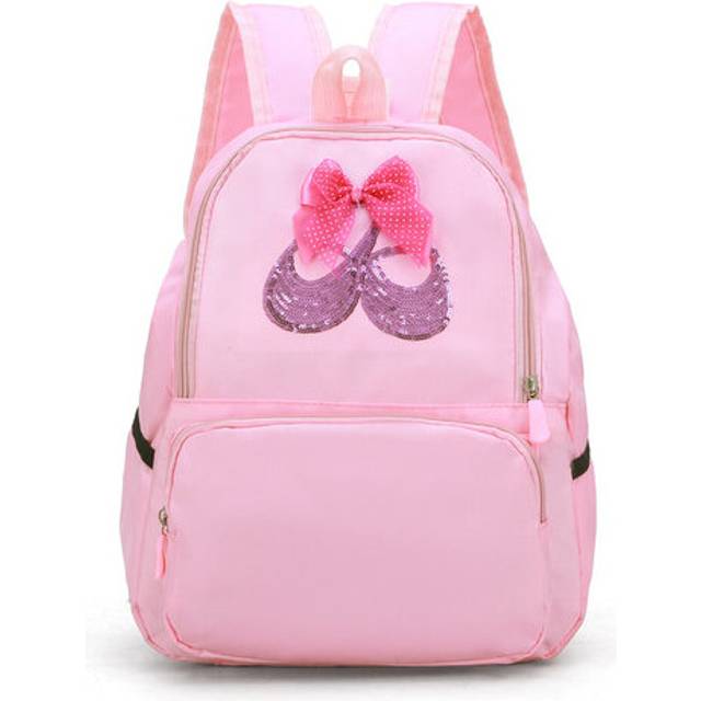 (a-Pink) High Quality Sequined Shoes Image Girls Ballerina Backpack Ballet Dance Bags for Kids Lovely Students School Bag