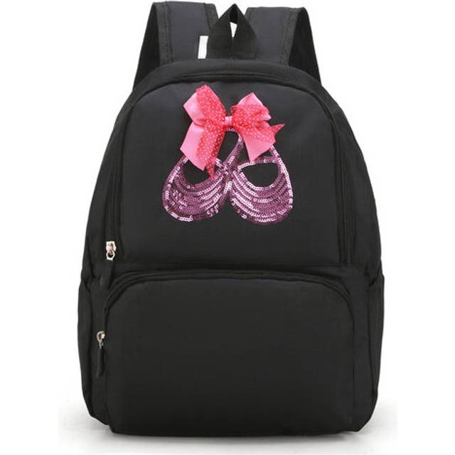 (a-Black) High Quality Sequined Shoes Image Girls Ballerina Backpack Ballet Dance Bags for Kids Lovely Students School Bag