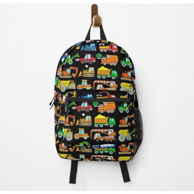 "Backpack Construction Vehicles Construction Machinery Excavator Trucks School Bag Travel 15"""