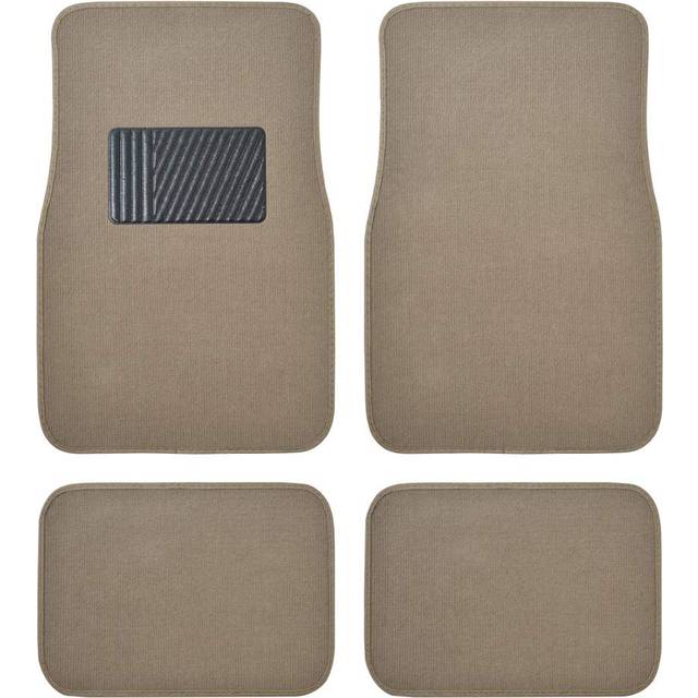 BDK Classic Carpet Floor Mats for Car & Auto - Universal Fit -Front & Rear with Heelpad (Medium Beige) (MT-100-CPTSERIES)
