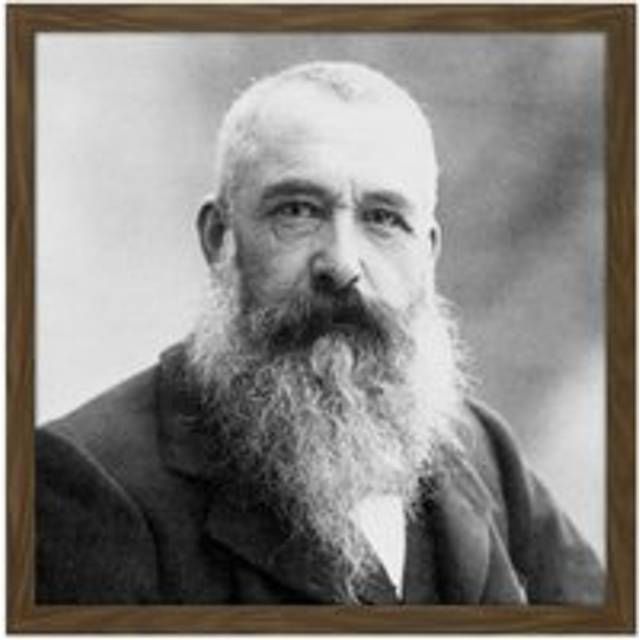 Wall Art Print Nadar Portrait Impressionist Artist Claude Monet Photo Square Framed Picture 16X16 Inch - Brown - W16 inch x H16 inch