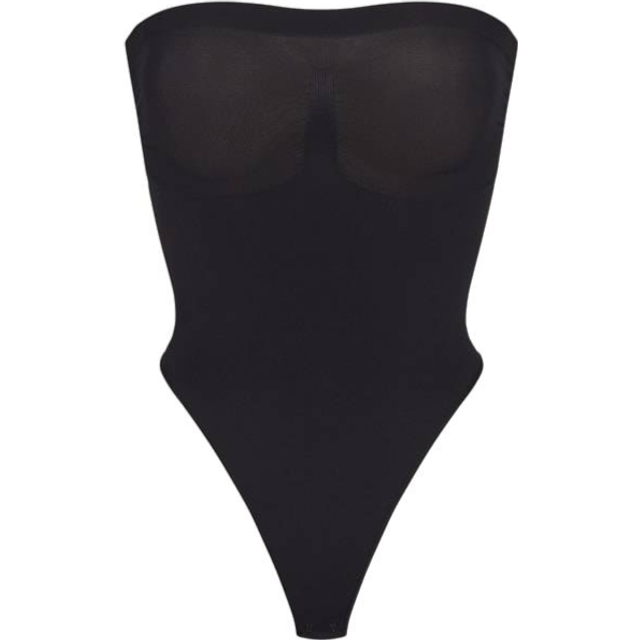 SKIMS Strapless Thong Bodysuit | Black | Medium | Seamless Sculpt - Onyx