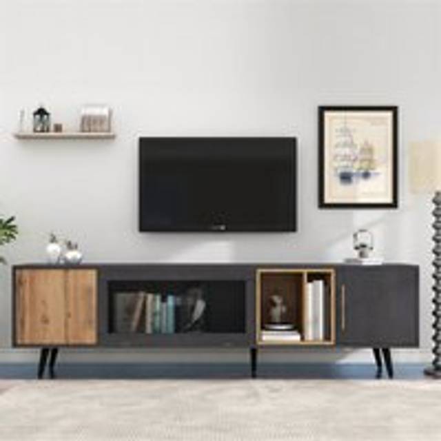 Modern and Elegant tv Stand, 200x40x55.5 cm, Suitable for a 90-inch tv Set, with Plenty of Storage Space
