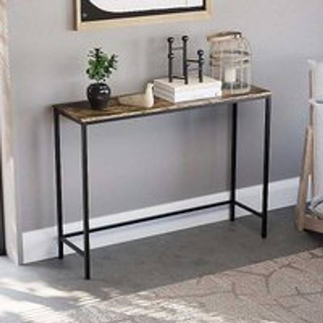 Vida Designs Brooklyn Console Table Hallway Unit Industrial Style Dark Wood