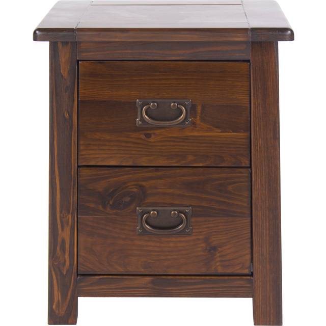 Boston Two Drawer Bedside Cabinet - Dark lacquered finish - Brown