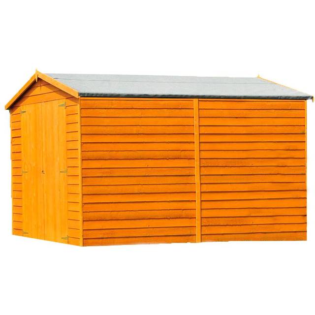 Shire Double Door 10 x 8 Overlap Apex Shed - Brown