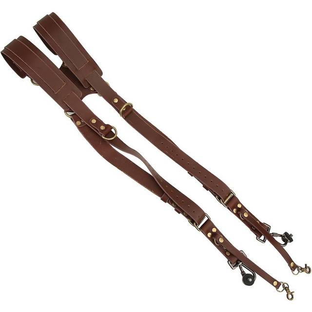 Adjustable Dual Leather Rivet Double Shoulder Digital Camera Shoulder Strap Harness Accessory