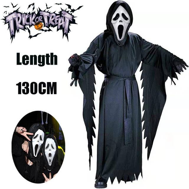 Kids Ghost Face Cosplay Halloween Costume Boys Death Fancy Dress Party