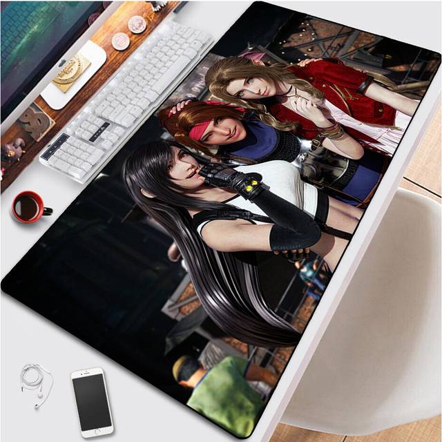 (a-LMP-003 700x400x3mm) Final Fantasy Mousepad Sexy Tifa HD Printing Computer Lock Edge Keyboard Mat PC Desk Pad Large Mouse Pad Gaming Accessories Gi