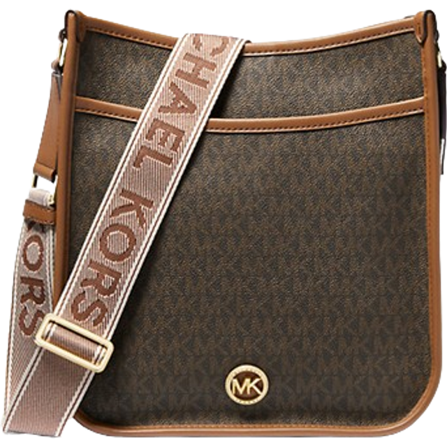 Michael Kors Signature Jet Set on sale Travel Large Messenger Bag, Brown/Gold