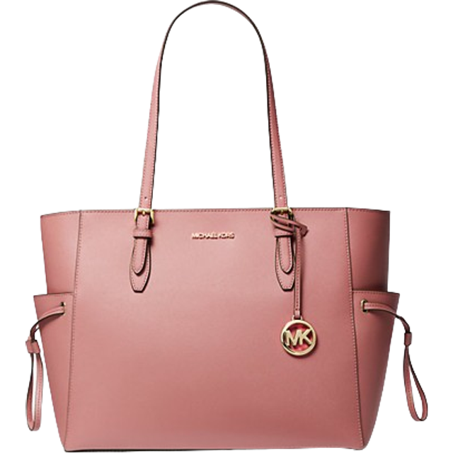 Michael Kors large Carry all tote leather Blossom Pink perforated gold tone deals lai