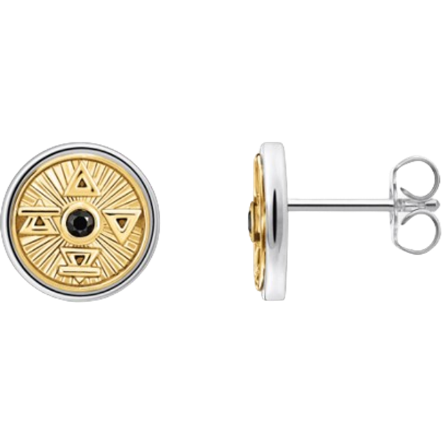 Thomas Sabo Ear studs elements of nature gold black H2162-849-11 - yellow gold-coloured/black/silver-coloured - one size
