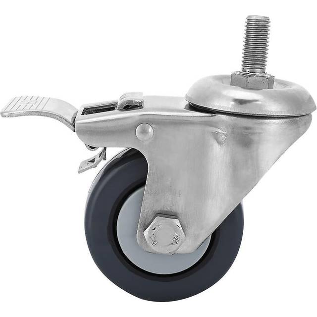 3in Brake Universal Wheel Polypropylene Caster Stainless Steel Bracket M12 Thread Loading 60kg/132.3lb