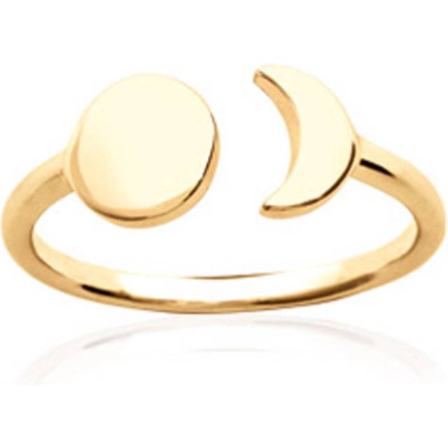 Guldpläterad ring 'Sun Moon' - 15x7 mm 54 gyllene
