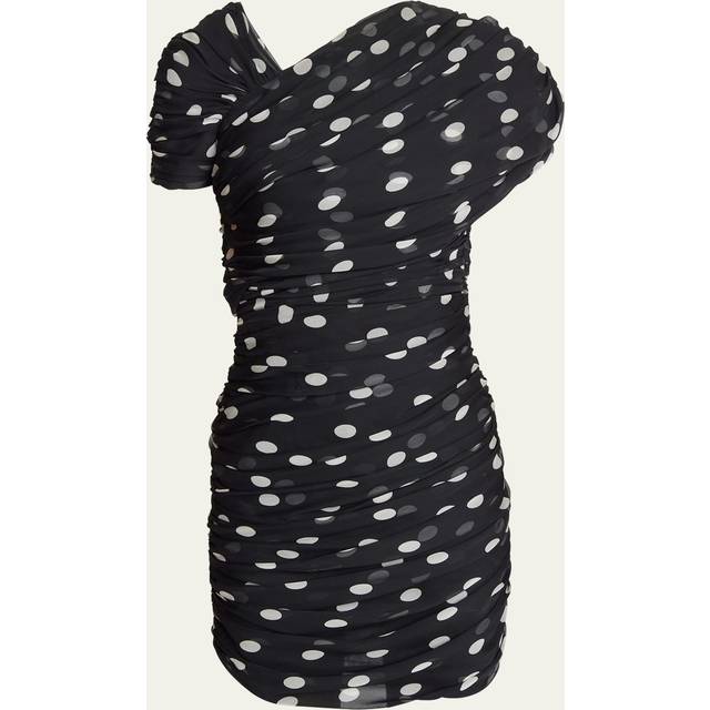 Draped Polka-Dot Mini Dress - BONE - 42 FR (10 US)