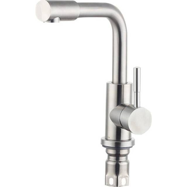 Stainless Steel Kitchen Faucet with Pull Out Spring Sprayer Single Level Cold Hot Water Mixer Tap