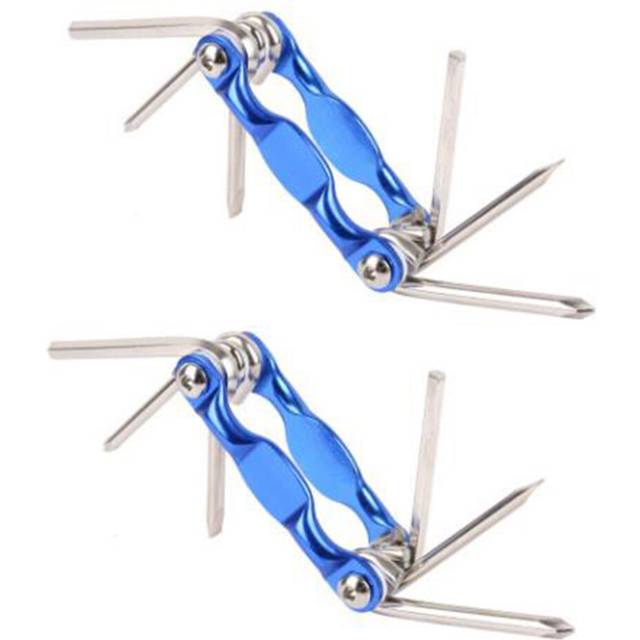 2Pcs 6-In-1 Bicycle Repair Tool, Bicycle Multi-Function Tool Kit, Portable All-In-One Mini Universal Bicycle Repair Kit