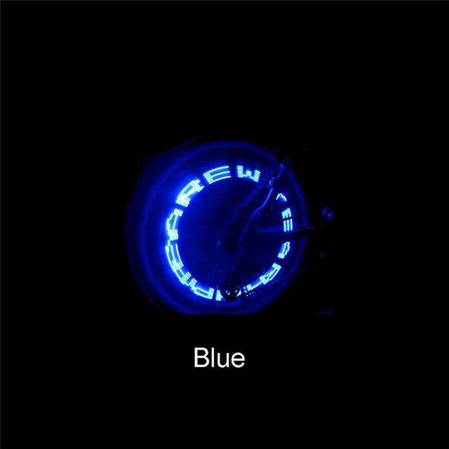(a-1PC Blue) Dual Sided Display LED Bicycle Lights Waterproof Mountain Bike Light Red Blue Ray Universal UK US Cycling Spoke Wheel Lamp