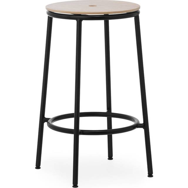 Barpall Circa, Utförande Black Steel / Oak, Höjd 65 cm