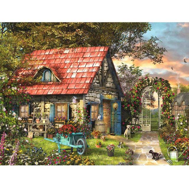 DIY Full Round Drill Diamond Painting Garden Shed Mosaic Embroidery Cross Stitch 20X30CM