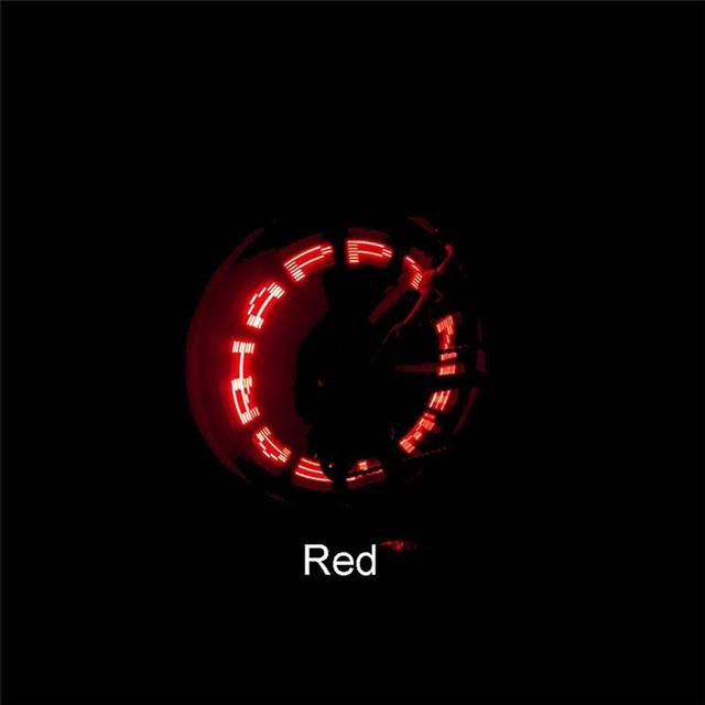 (a-1PC Red) Dual Sided Display LED Bicycle Lights Waterproof Mountain Bike Light Red Blue Ray Universal UK US Cycling Spoke Wheel Lamp