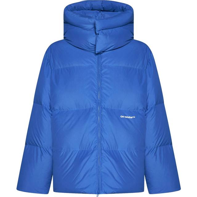 OFF WHITE Hooded Down Puffer Jacket - Blue