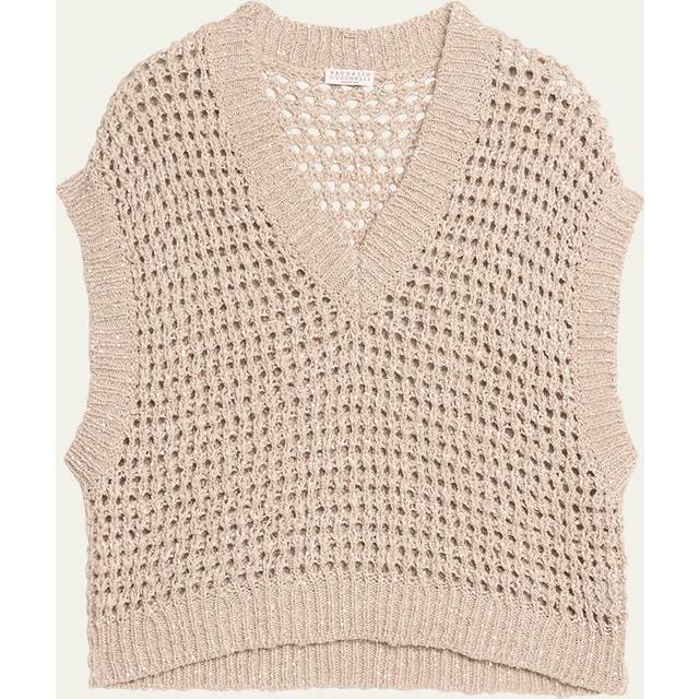 Silk Linen Diamond Net Knit Sweater - QUARZO