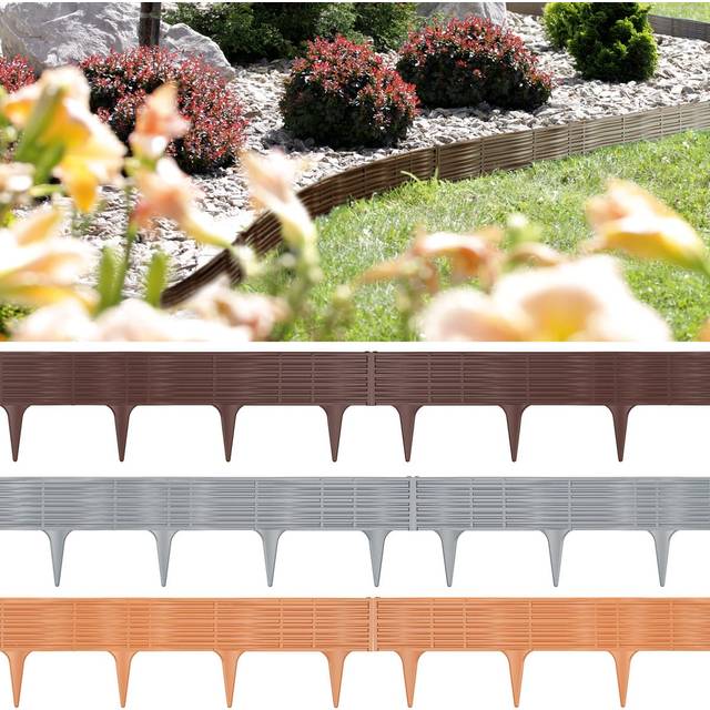 DEUBA® Flexible Plastic Lawn Border Flower Bed Edging UV-Resistant Weatherproof terrakotta / 15,60m (de)